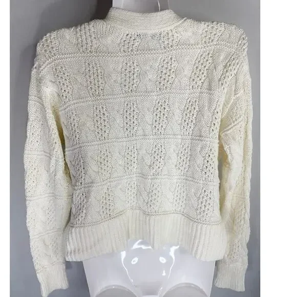 Madewell Open Cable Stitch Cardigan Sweater XS NWT Cottage Core Grandma Core - Picture 8 of 12